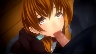 Busty hentai cutie xurgatzen oilarra eta lortzean fucked pussy estu